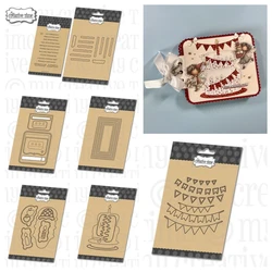 Creative Time Party Banner Cake Stamps & Dies Ticket Tag Metal Cutting Dies Stamp Set DIY Scrapbooking Photo Album Decorative