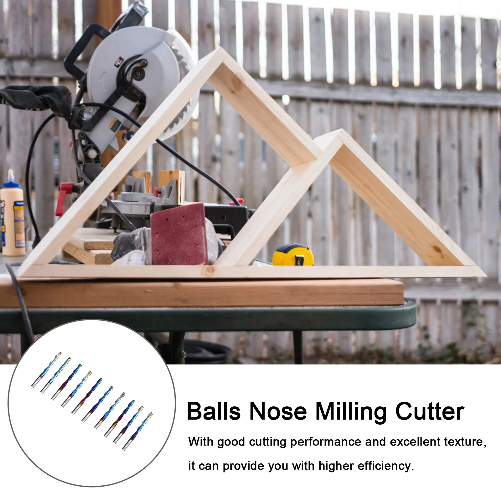 

10Pcs Cnc Router Bits Balls Nose Spiral End Mill Set Tungsten Steel Milling Cutter Engraving Milling Bit Cutting Tool