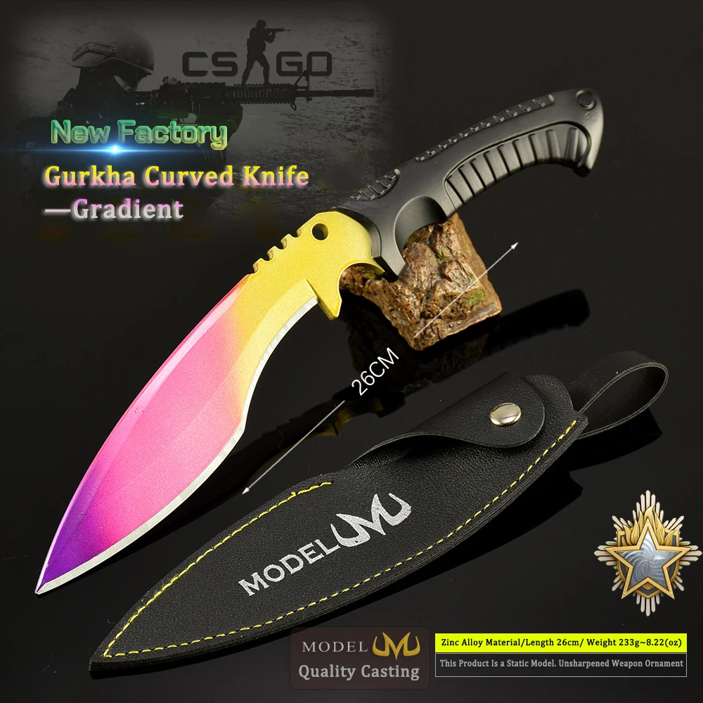 poignard de jeu de comptoir de terreur, 26cm/10.24 pouces, modèle d'arme en métal, couteau de forêt boréale, jouet pour garçon, cadeaux, article décoratif Cool, samouraï