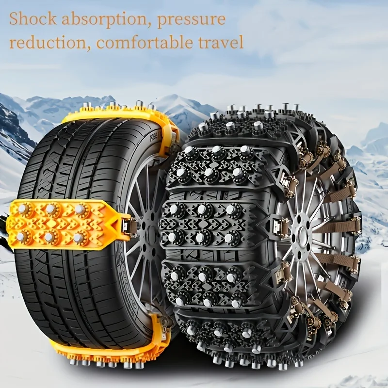 Universal car snow chains, thickened tire anti-skid strips, emergency universal snow chains
