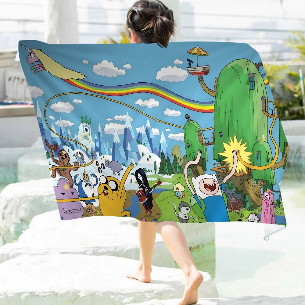 

Cute cartoon adventure time Microfiber Beach Towel Absorbent Quick dry Soft Yoga Swimming Resort Mountain Climbing Towel