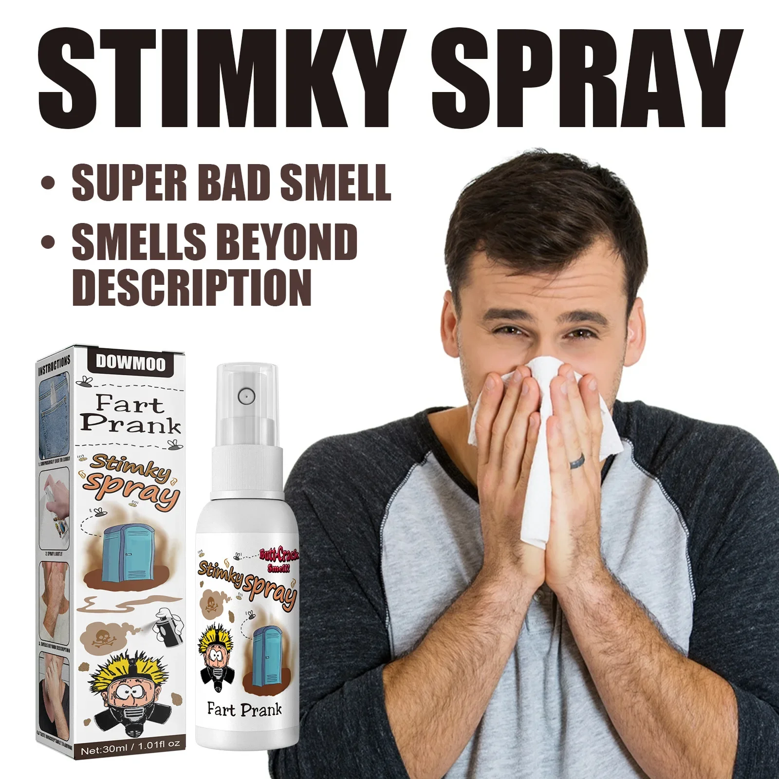 Novelties Liquid Fart Gag Prank Joke Spray Can Stink Bomb Smelly Stinky Gas Liquid Fart Gag Prank Joke Spray Can Stink Bomb