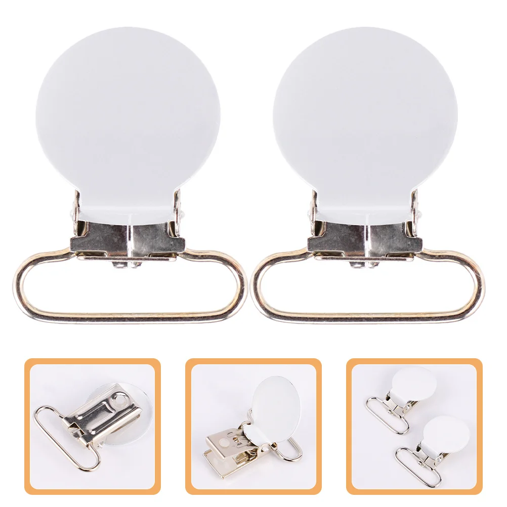 

6Pcs Metal Pacifier Clips Round Shape Durable Suspender Fasteners Versatile Clothing Overall Snap Hooks Heavy Duty Secure Hold