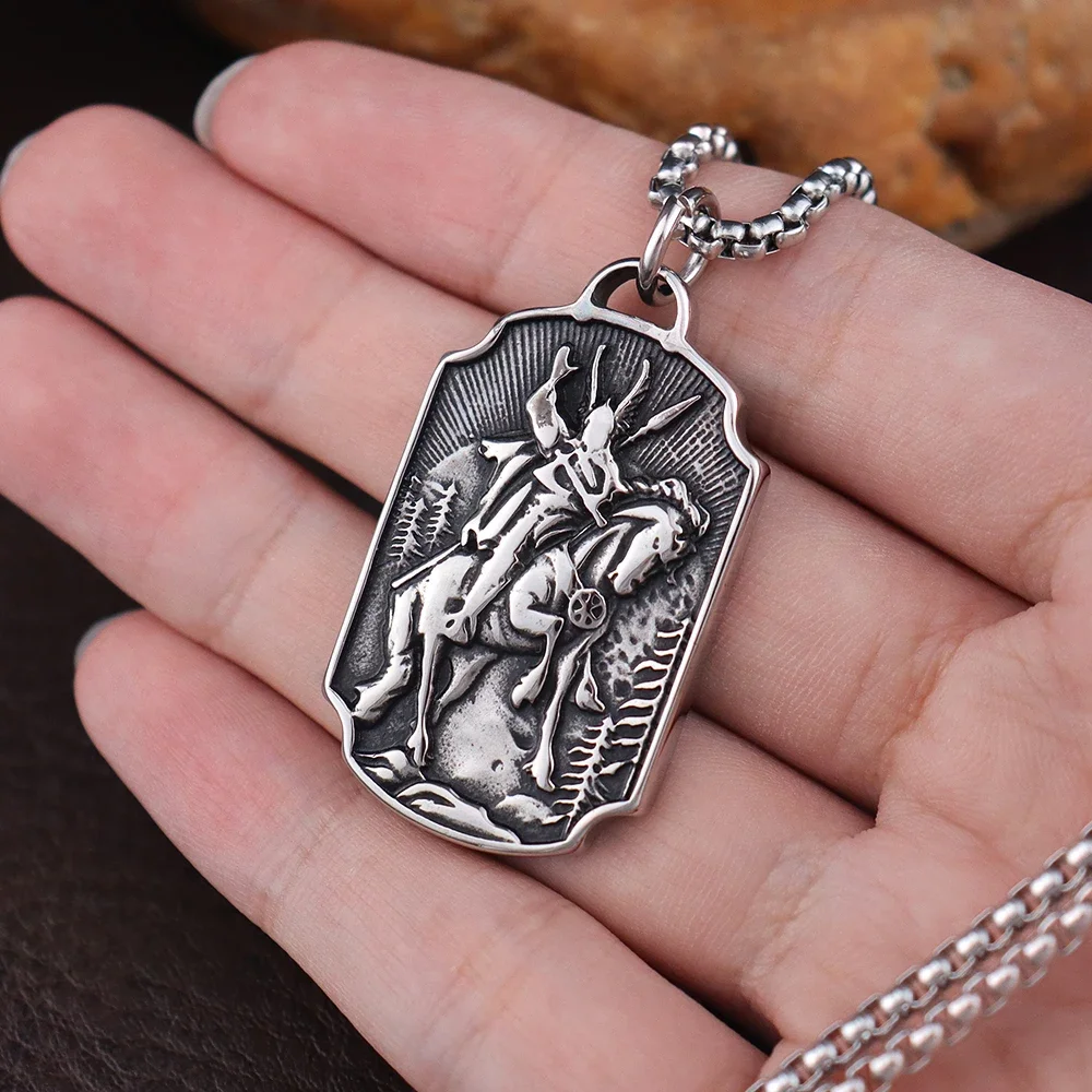 Stainless Steel Retro Simple Nordic Warrior Pendant Viking Tree of Life Amulet Trendy Scandinavian Jewelry Accessories Wholesale