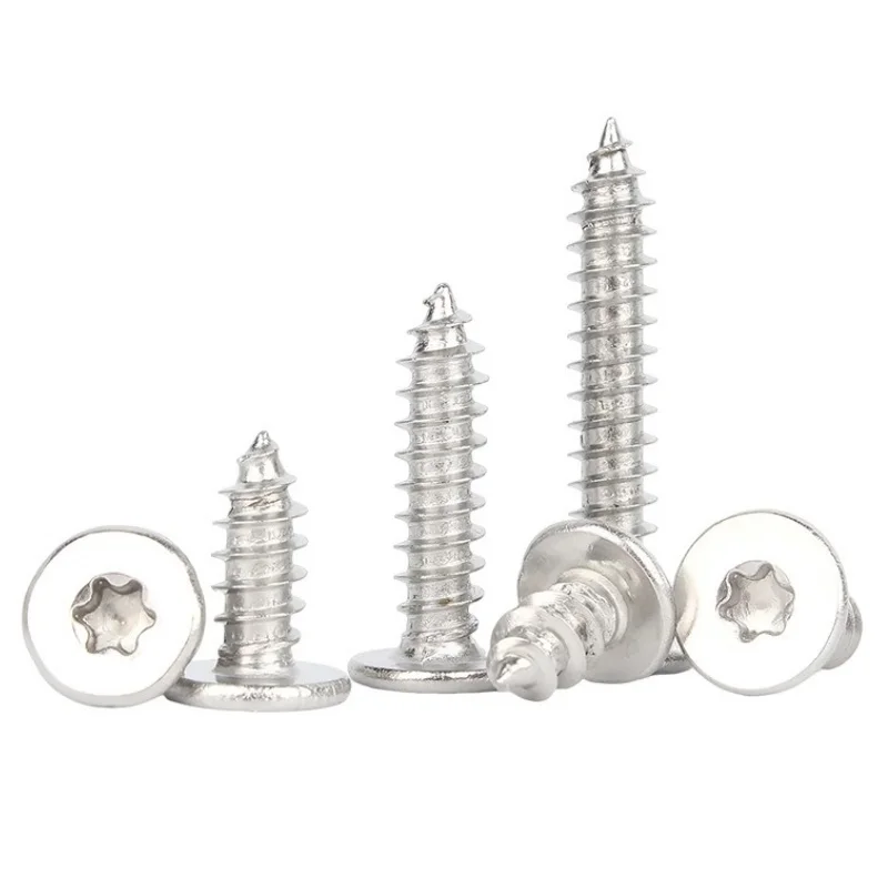 M2 M2.3 M2.6 M3 M4 M5 304 Acciaio inossidabile Ultrasottile Six Lobe Torx UltraThin Basso piatto Wafer Testa Vite autofilettante per legno