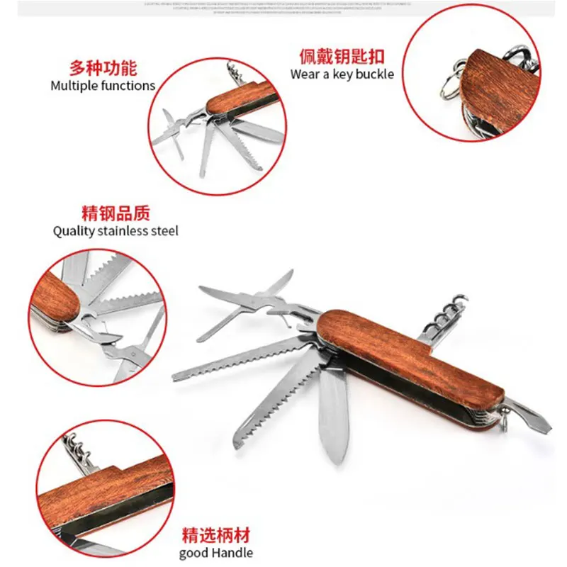 10pcs Pocket Knife Keychain Multi-tool Knives Tools Keyring Father\'s Day Gifts for Wedding Groomsmen Gift Anniversary Gift