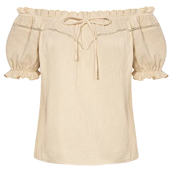 Sd-女性用半袖クルーネックオフショルダートップス、コットン、rentlip