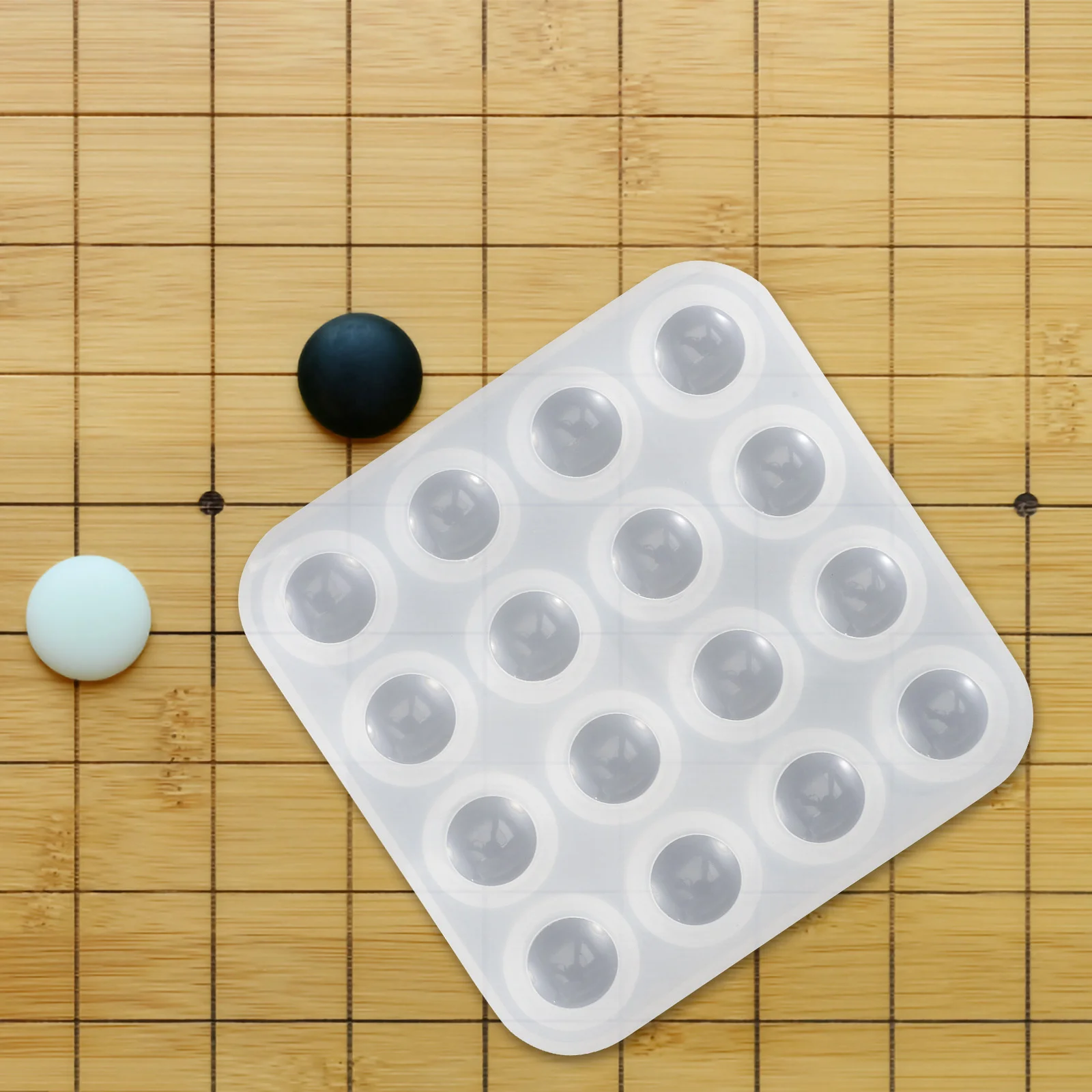 Puzzle DIY Backgammon Silikonform Runde Form Formen Silikagel Schwarz Brettspiel Go