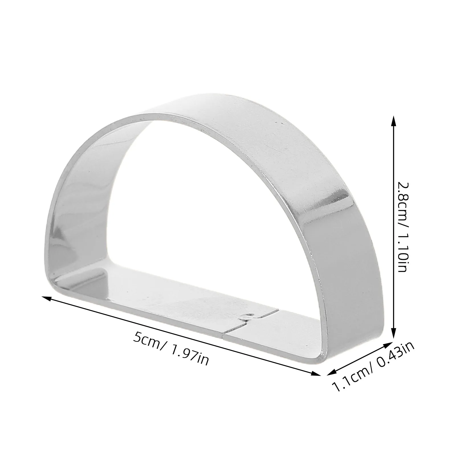 12Pcs Silver Napkin Rings Zinc Alloy Semi Circle Elegant Metal Wedding Party Dinner Table Setting Banquet Serviette Buckles Bulk