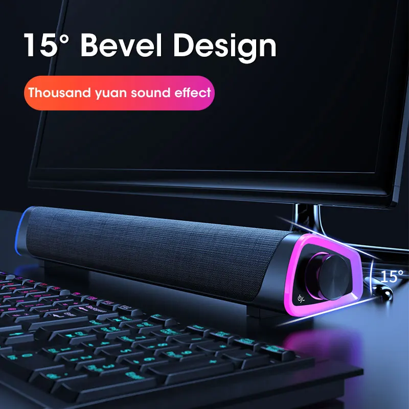 Niye Bluetooth-computerluidsprekerbalk met subwoofer Stereogeluid USB Bedraad voor pc Laptop Macbook Desktop Audio