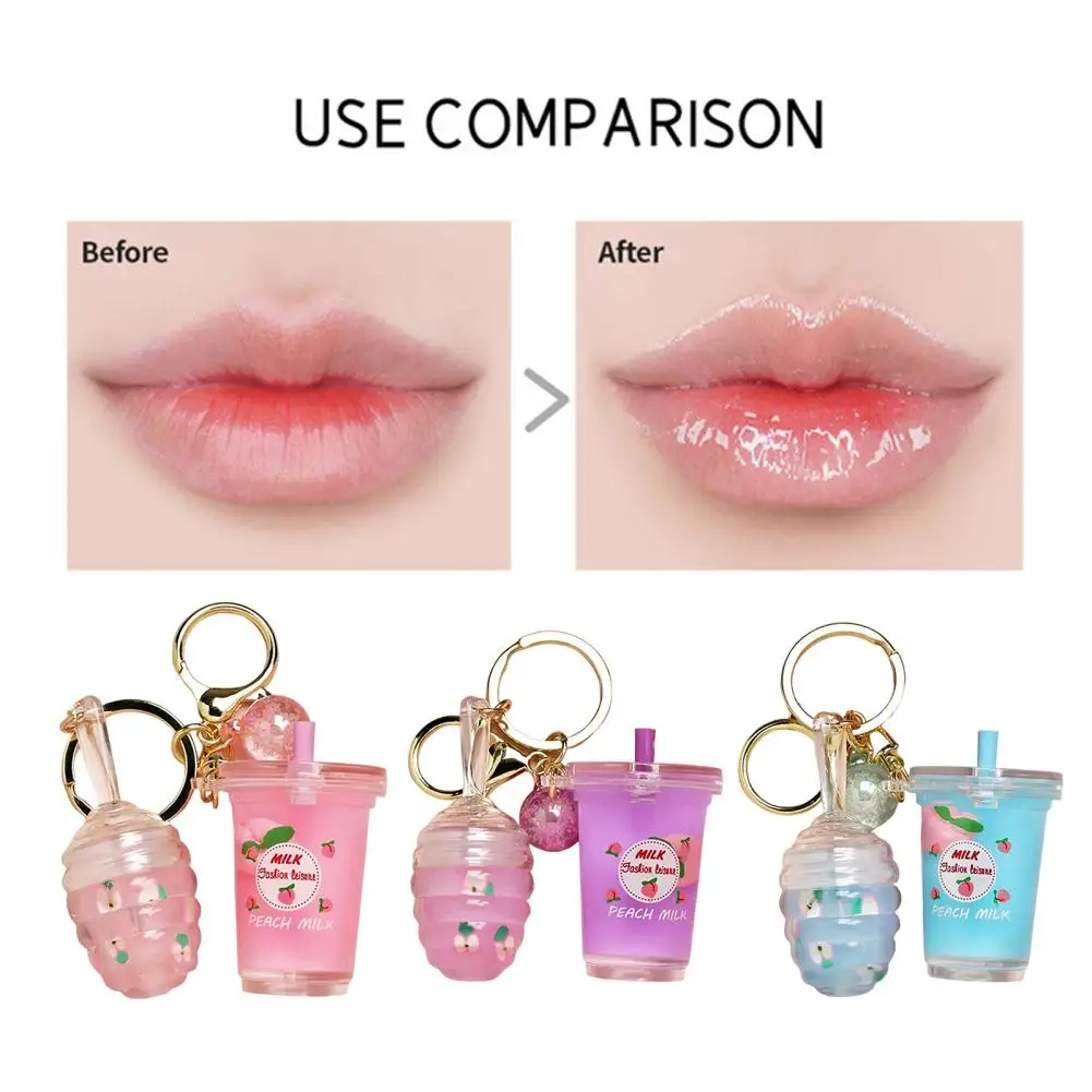 6g Safe Honey Lip Oil Natural Lip Primer Keychain Design Remove Lip Wrinkles Oil Reduce Dead Skin