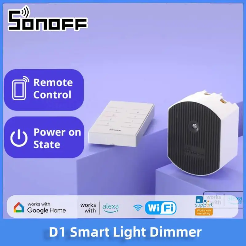 SONOFF D1 Smart Light Dimmer 433Mhz RF Switch Light Brightness Adjustable With Remote EWeLink Voice Control Google Home Alexa