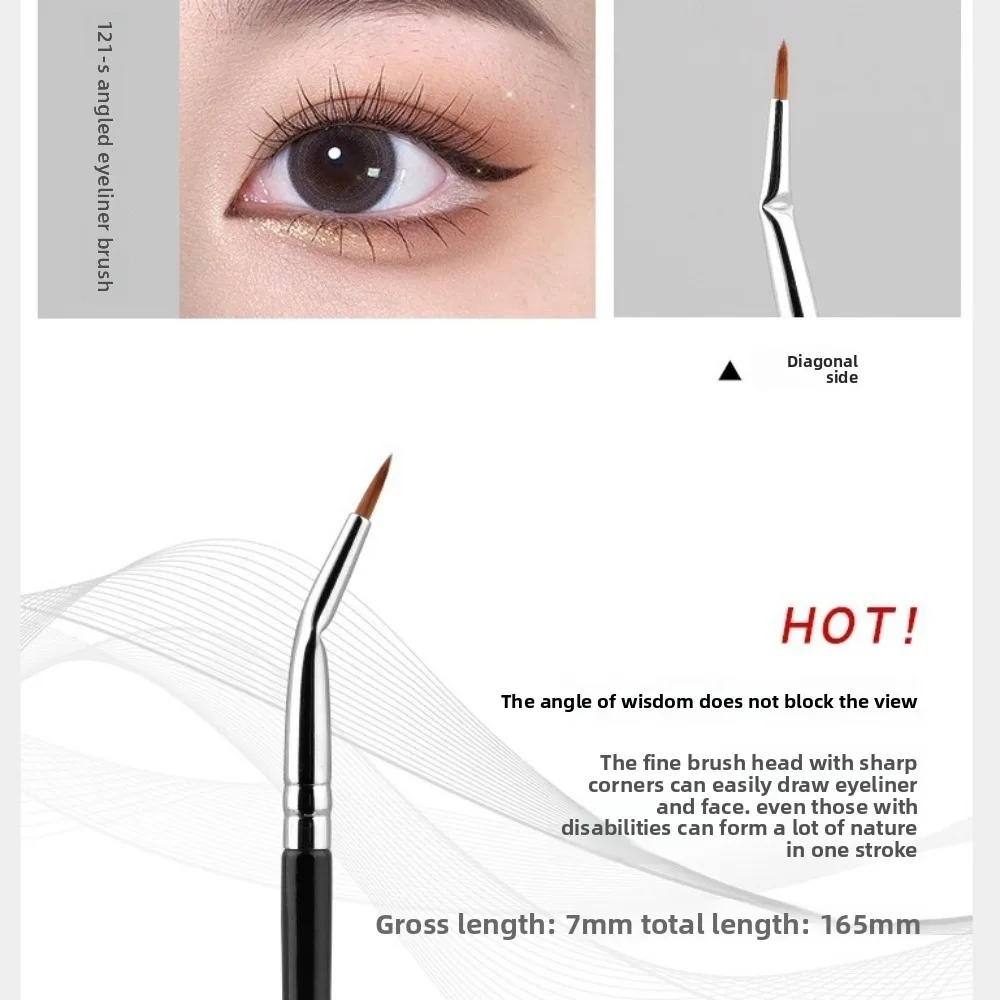 Schuin 120 °   Opvouwbare hoek geschulpte wimperborstel Natuurlijk effect Zachte haren Mascara Fan Brush Professioneel wimperscheiderhulpmiddel