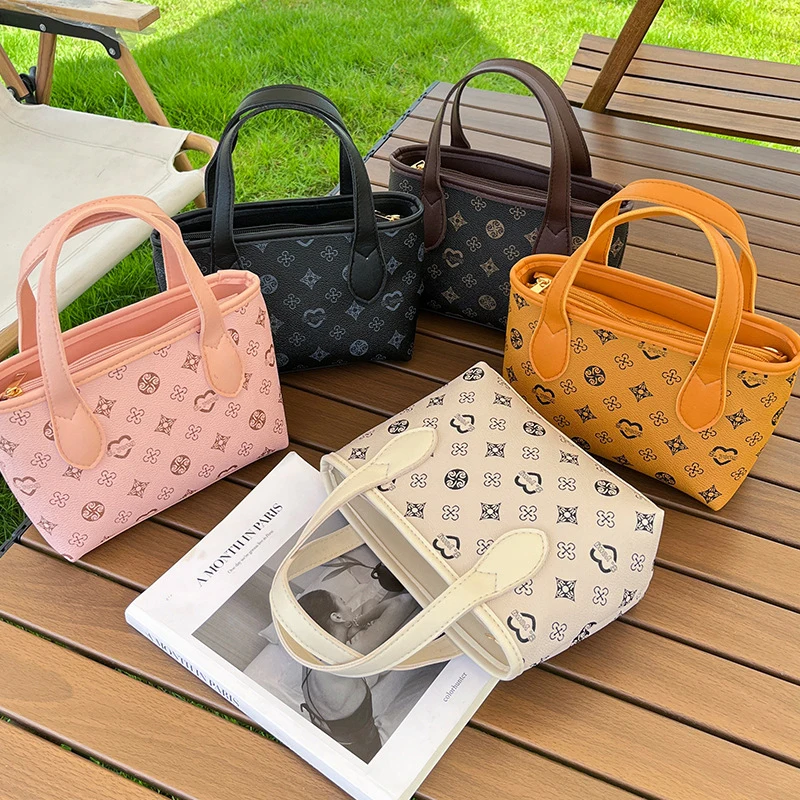 New Basket Women Bag Flower Handbag Foreign Trade Bag Women Bento Bag Senior Sense Bucket Bag