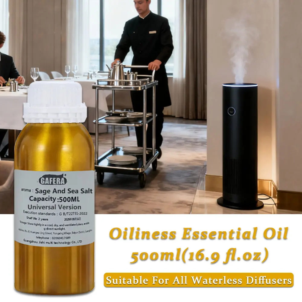 

GAFERA 500ml(16.9 fl.oz) Sage And Sea Salt Essential Oil-For All Waterless Diffusers, Hotel Diffuser Replenish Aromatherapy Oils