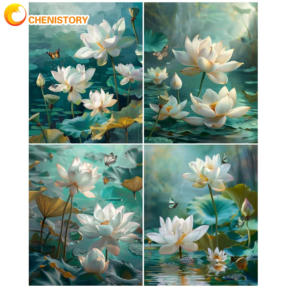 CHENISTORY Focus 60x75cm Painting By Numbers Complete Kit For Adults Picture Paint Flower DIY Coloring By Numbers For Home Decor