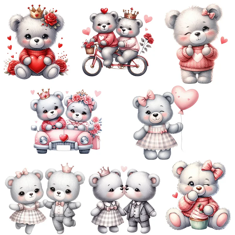 

love Little Grizzly Bear dtfHeat Transfer iron on transfer for clothing Iron On Patches Thermal for Clothing.