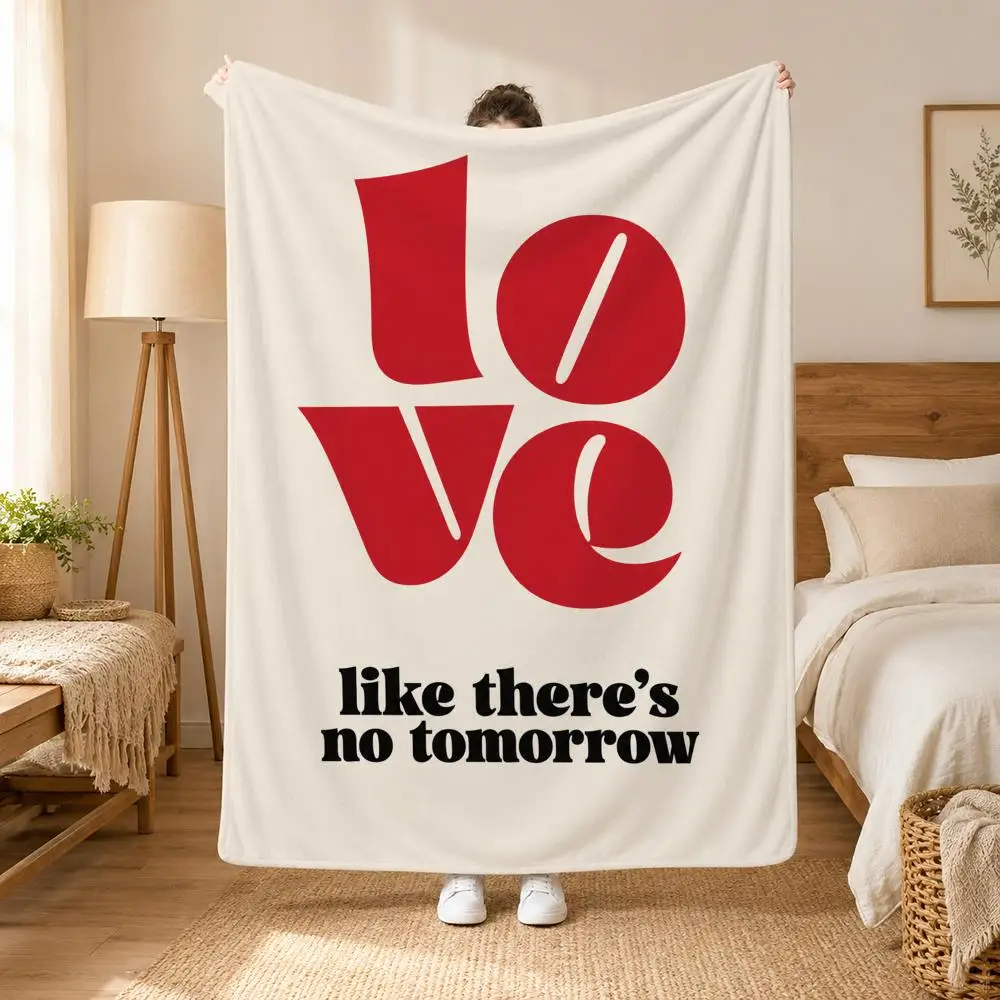 Music Pink Colors Love Lyrics Throw Blanket Soft Flannel Throw Lightweight Summer Home Nap for Office Travel Sofa Bed