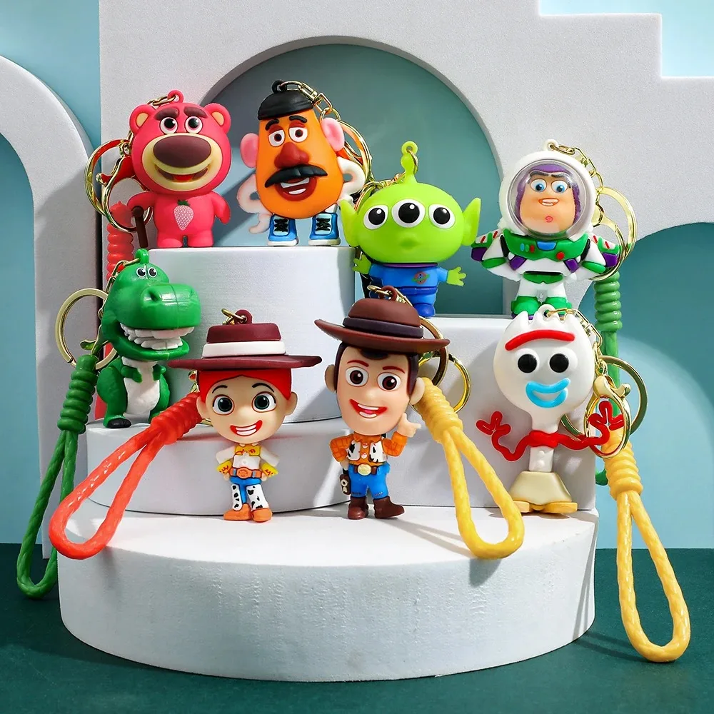 

6 Pcs/set Kawaii Toy Story Buzz Lightyear Keychain Alien Cute Doll Backpack Pendant Cartoon Anime Girl Holiday Birthday Gift