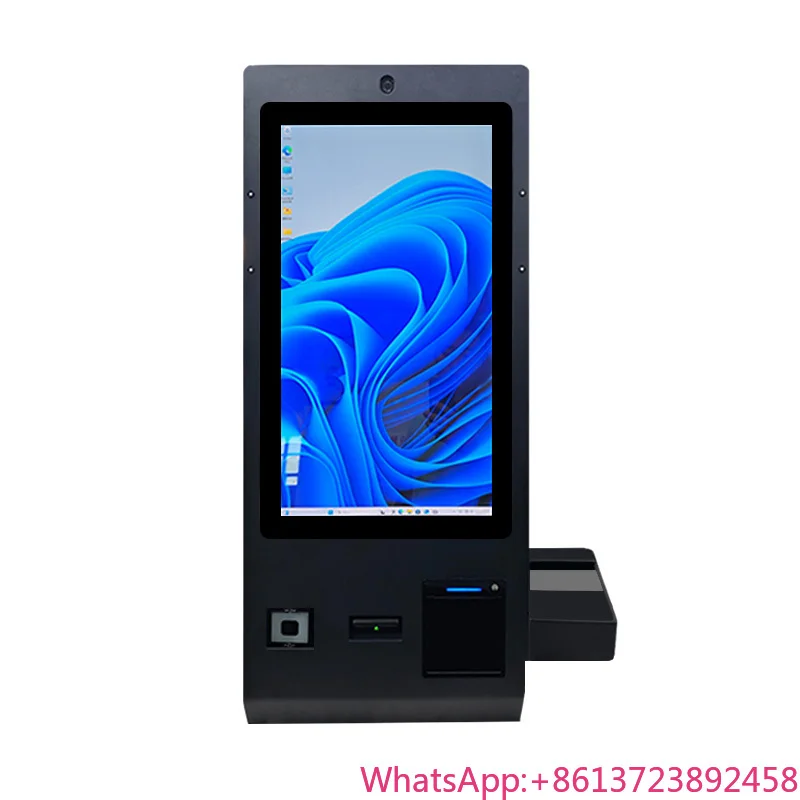 

24-inch Desktop Touch Screen Self Service Ordering Machine with OCR Passport Scanner Printer Payment Display Kiosk for KFC Store