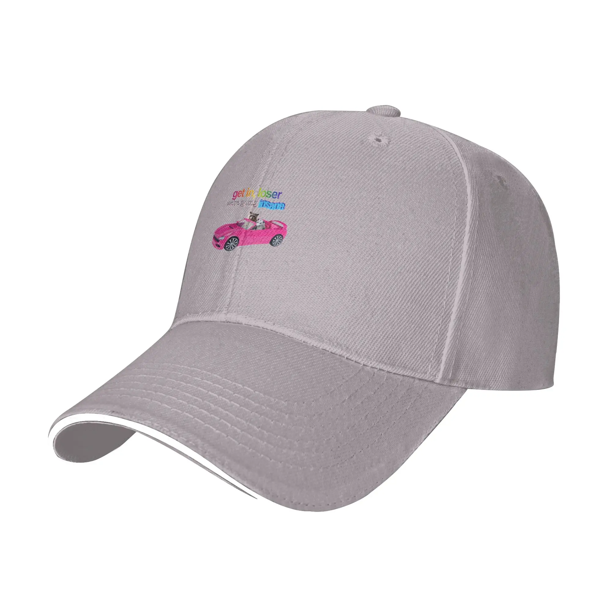 Hot Sale Get in loser  we re going insane raccoon possum word art Baseball Cap  Durable Cap For Women  Gardening Cap For Women