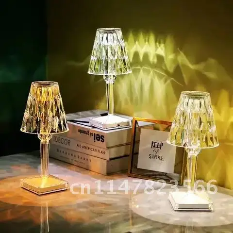 Table Lamp Crystal USB Desk Night Light Projector LED Atmosphere Lights Room Decor for Home Bedroom Decoration Night Lamp