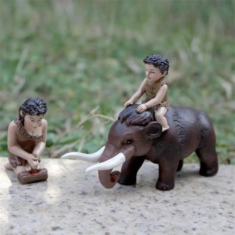 62KD Nature Outdoor Handpainted Simulated Resins Savages Animal Sculpture for Outdoor Garden Balconys Yard