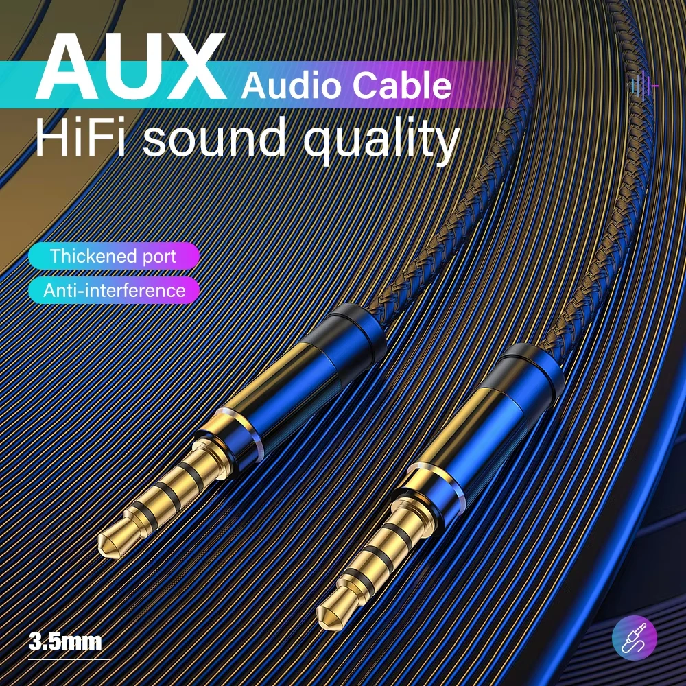 NNBILI 3.5mm Jack Audio 1.5m Cable Nylon Braid 3.5mm Car AUX Cable Headphone Extension Code for Phone MP3 Car Headset Speaker ﻿