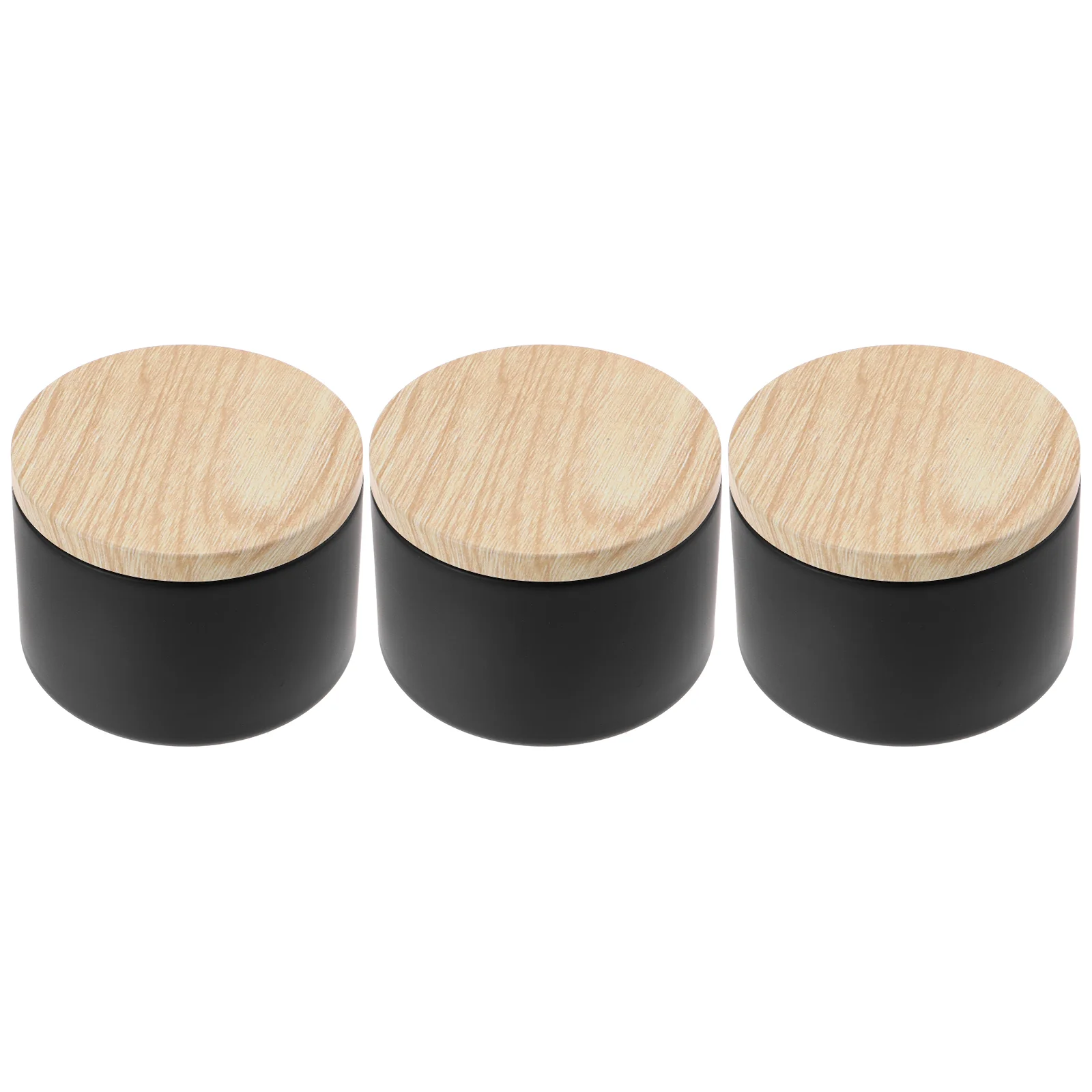 3 Pcs Tin Box Jar Travel Containers Black Candles Iron Votive Jars Home Supplies