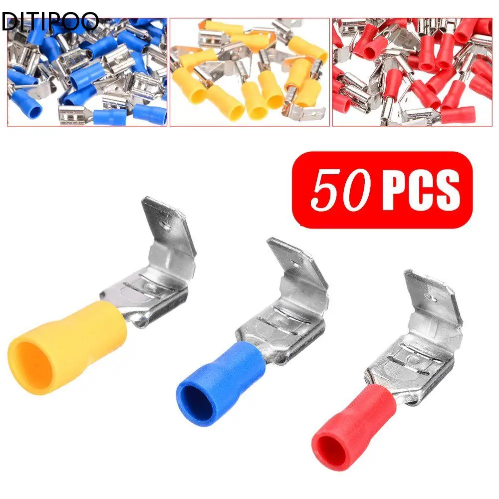 

Piggyback Insulated Crimp Spade 6.3mm Terminal Piggy Back Wire Cable Connector Red Blue Yellow