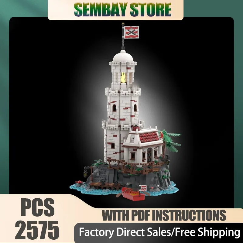 

Средневековая модель замка Moc, строительные кирпичи, модульная модель королевского маяка, технологические блоки, рождественские игрушки «сделай сам», строительные подарки