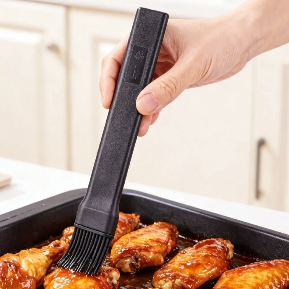 3PCS Split Design Silicone Oil Brush Extended Handle Non-Stick BBQ Brush Non-Shedding Anti-Scalding Pastry Brush Cooking