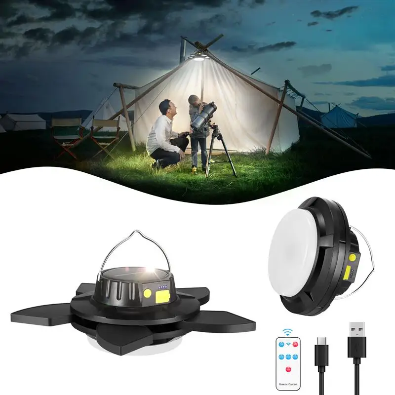 

Multipurpose LED Camping Lamp Solar Night Light Outdoor Waterproof Rotary Telescopic 5-Leaf Emergency Lights For Travel 4000MAH