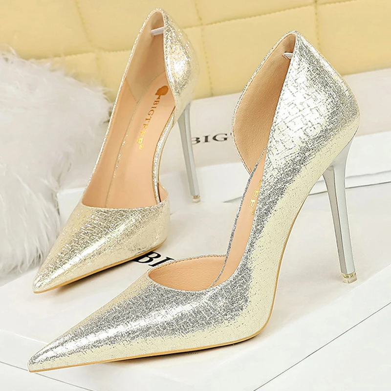 BIGTREE Shoes Sequin Cloth Women Pumps Fashion Wedding Shoes Luxury High Heels Women Shoes Stilettos Heels Sexy Party Shoes 2024