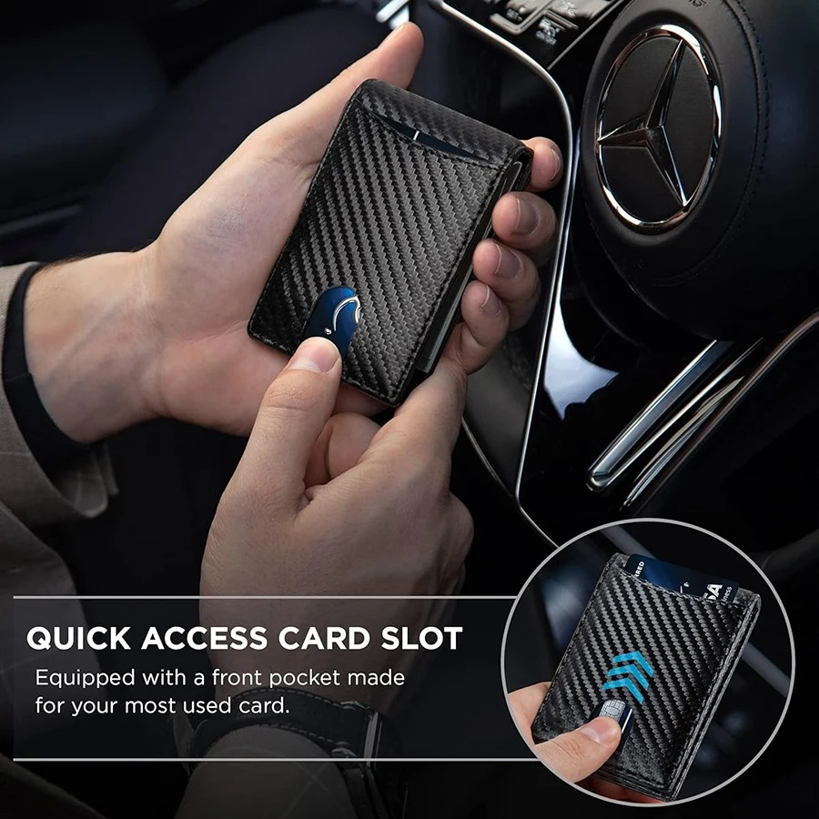 남성 슬림 지갑 - RFID 차단 앞주머니 반지갑 신용카드 홀더 - 슬림 - 머니클립 포함 남성 지갑