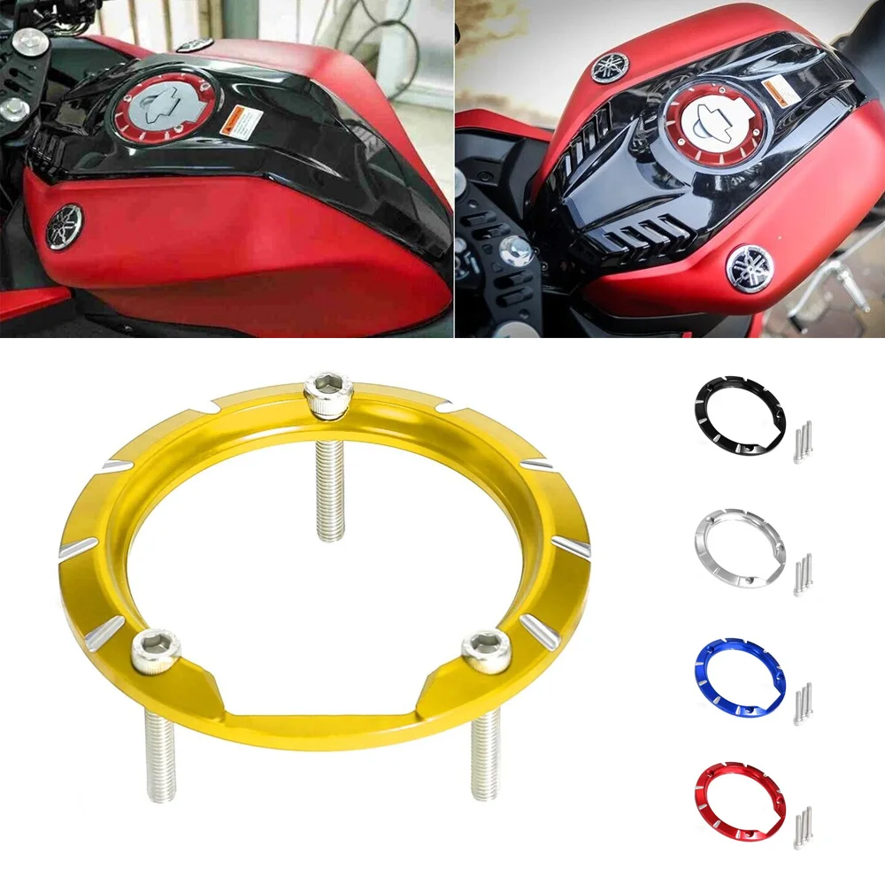 3D CNC Aluminum Gas Fuel Tank Lid Guard Cover Ring For Yamaha YZF R15 V3 2017-2021 R125 R3 R25 2014-2020 R1 R1S R1M R6 R6S