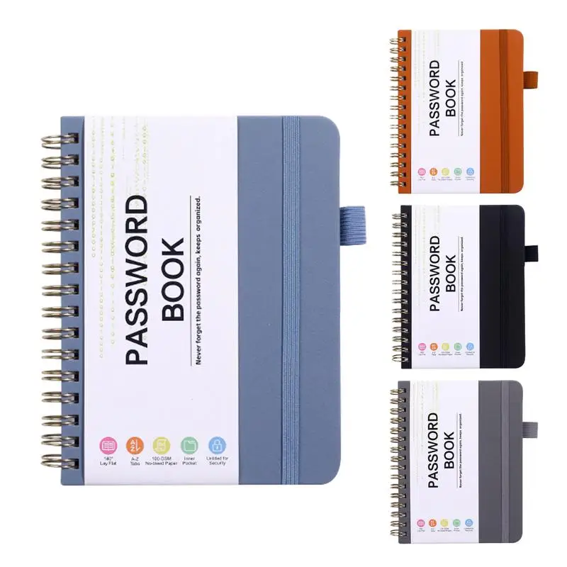 حارس كلمات مرور جيب كتب عناوين مدمجة غلاف مقوى ، دفتر كلمات مرور A6 ، سهل الحمل ، منظم آمن لموقع ويب مهم