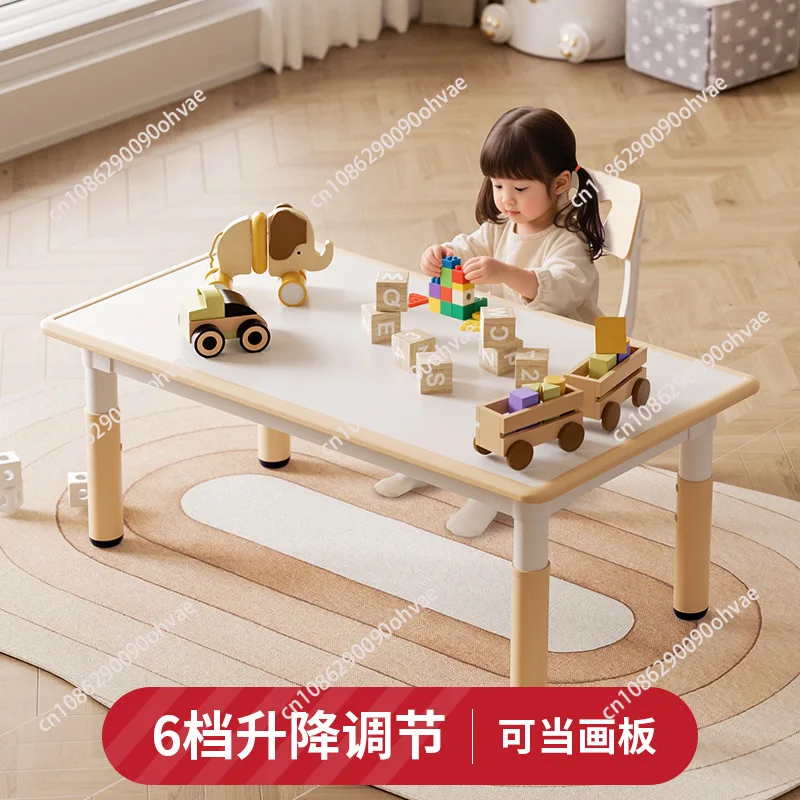 Height Adjustable Toddler Table，Chairs Set and Kids Study Table and Chair Set for Kids Ages 3-8, Graffiti Desktop