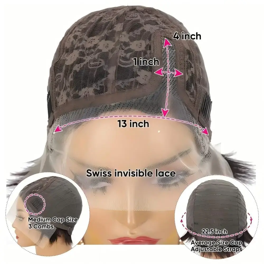 13x4x1 Lace Frontal Wavy Human Hair Wigs For Women  Lace Wig PrePlucked Hairline