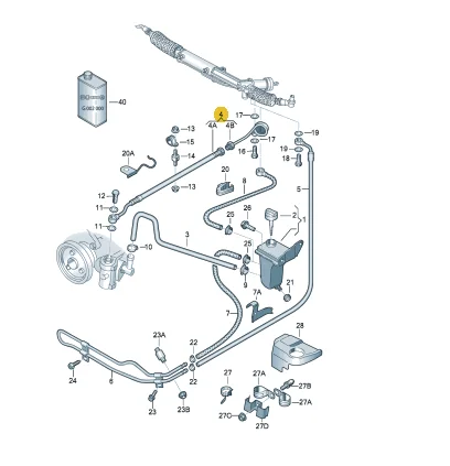 LHD Steering Gear Vane Pump Power Pressure Oil Hose Line Pipe For Audi A4 B6 B7 1.6 1.8 2.0  8E1422893DF 8E1 422 893 DF