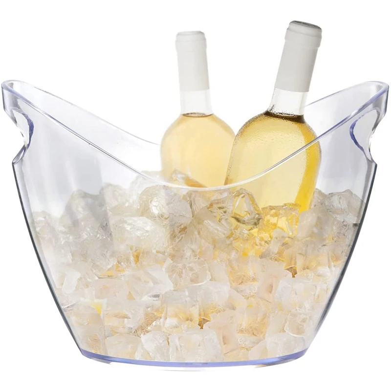 Ice Bucket Wine Bucket, 4 Liter Plastic Tub For Drinks And Parties, Perfect For Wine, Champagne, Mimosa Cocktail Bar