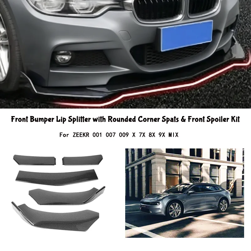 5-Segment Adjustable Front Bumper Lip Splitter Body Kit For ZEEKR 001 007 009 X 7X 8X 9X MIX