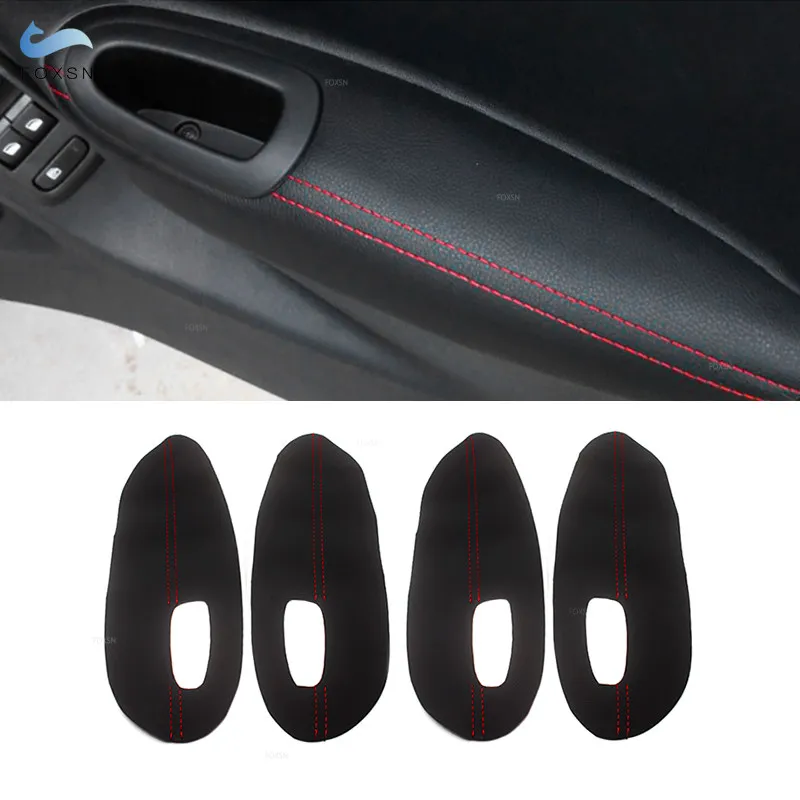 

For Peugeot 301 2014 2015 2016 2017 2018 4PCS Interior Microfiber Leather Door Armrest Panel Cover Protection Trim
