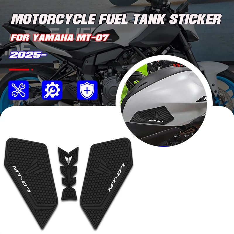 

For Yamaha MT-07 MT07 2025- New Motorcycle Fuel Tank Pad Anti Scratch Stickers Side Tank Pads Gas Tank Traction Pads Accessories