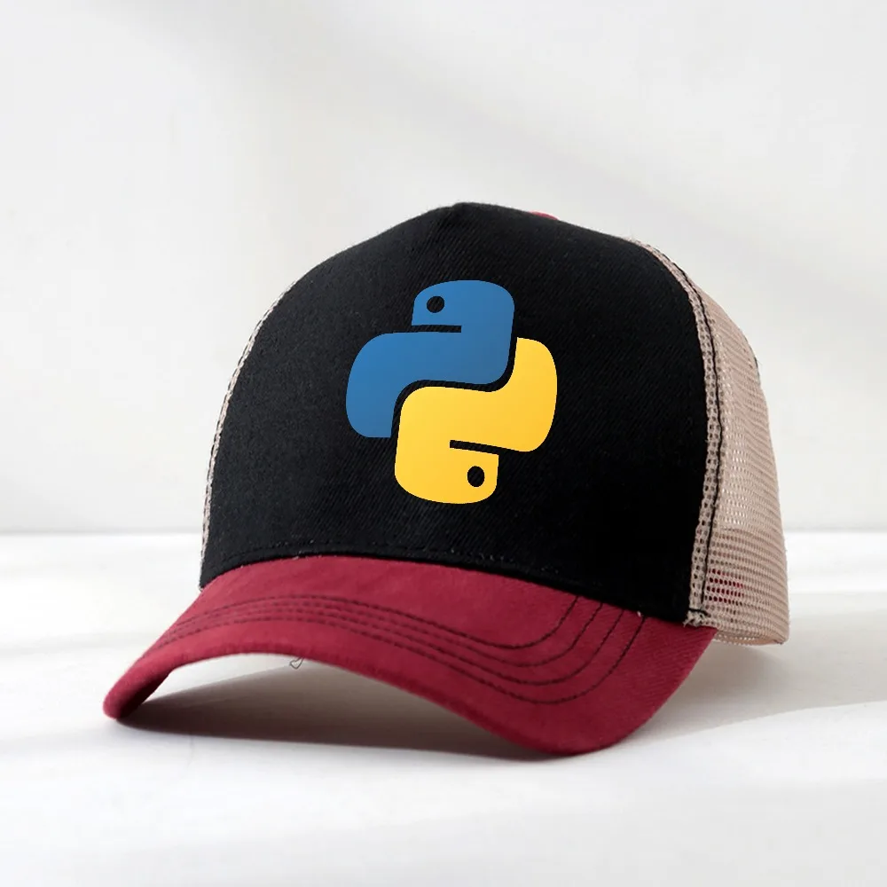 Gorra de béisbol con diseño de programación en Python, divertida, para desarrolladores, con la frase 'I Love Programming', gorra transpirable de malla.
