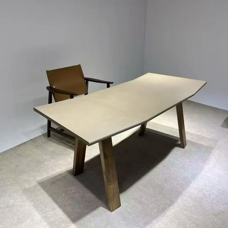 ^Modern Solid Panel Dining Office Desks Workstations Computer Desks Saddle-shaped Tabletop Rectangular Shape Four-legged Design