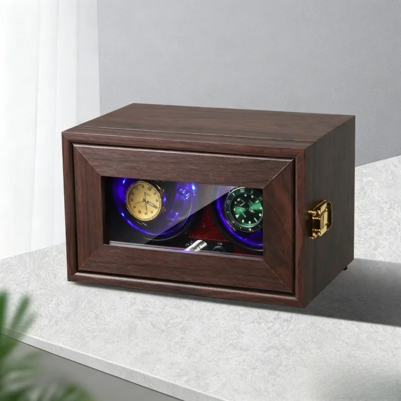 

Wooden Watch Winders Modern Luxury 2/4 Slots Automatic Watches Winders Machine Wrist Watch Winder Household Watches Display Box