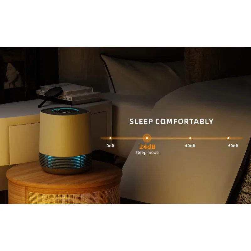 78 Sqft Suitable Night Light Smoke Removal Home Office Desktop Portable Small Air Purifier 2