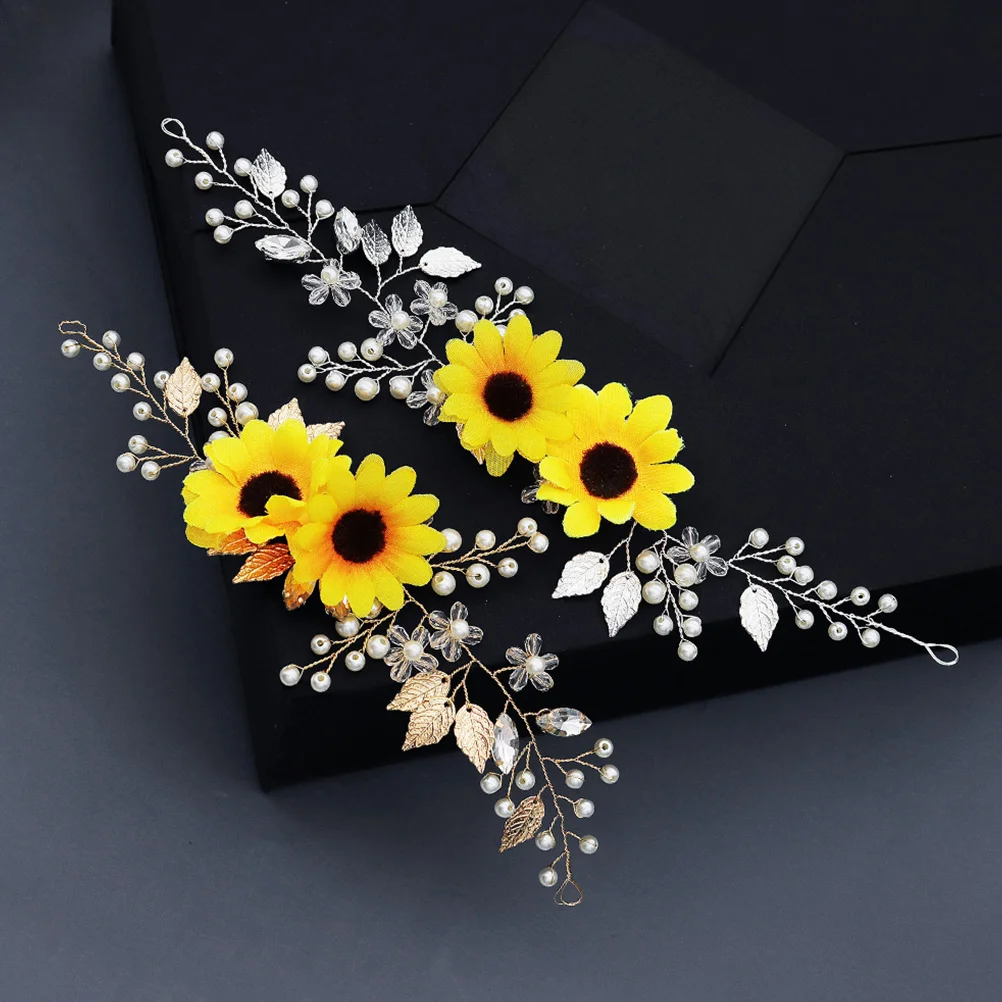 

Sunflower Hairband Golden Lightweight Party Headwear Wedding Bride Decor Performance Headdress Fun Photo Prop