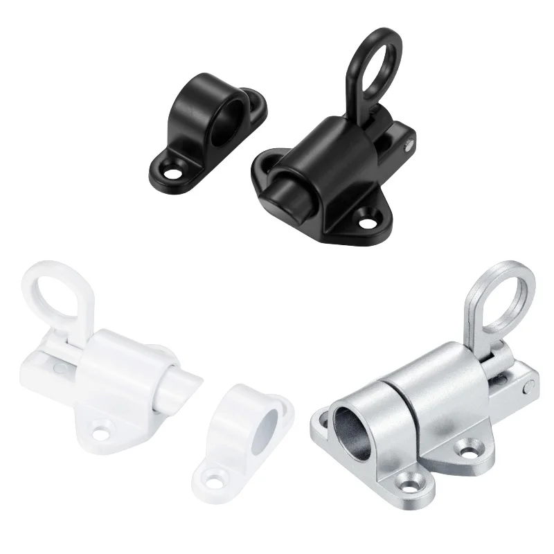 2/4 قطعة سبائك الألومنيوم الربيع مزلاج الباب قفل ، التلقائي والإغلاق الذاتي الأمن ، آلية ترتد دائم مع حلقة سحب السلامة #2